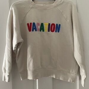 Z Supply Beige Textured rainbow vacation Sweatshirt medium